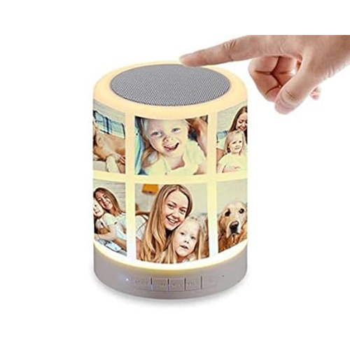 Hna Gifting Bluetooth Speaker Customized With Photo Color Changing Rechargeable Lamp - White | Wireless, Hanging Design, Perfect For Gifting On Special Occasions