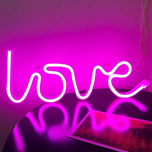 Plastic Hna Gifting Neon Love Signs Light Led Love Art Decorative Marquee Sign Wall Decor