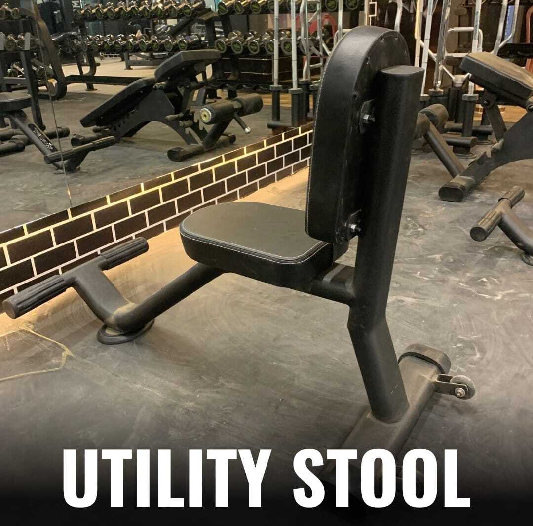 Gym Utility Stool - Mild Steel, 111.8x76.2x96.5 Centimeters, Black Finish | Soft Foam Seat, 1-year Warranty, Advanced Double Effect Welding Technology, Ideal For Strength Training