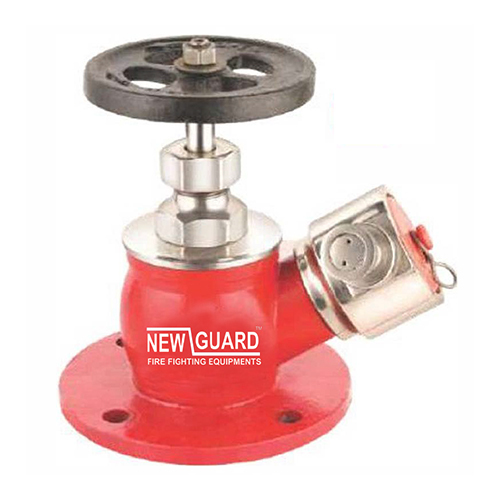 Stainless Steel Single Outlet Landing Valve - High Pressure, Red Color, Sealed Design for Efficient Water Flow
