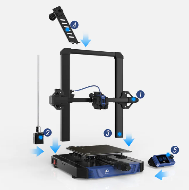 Biqu Hurakan Klipper 3d Printer - Black, Manta M4p+cb1 Control Board, Wifi Enabled | Fast Printing, Auto Bed Leveling, Quiet Operation, Diy Friendly