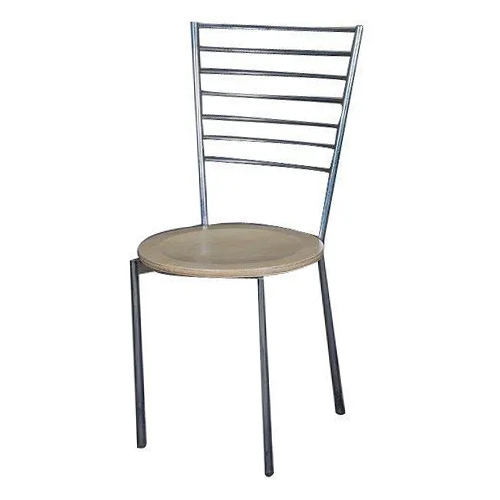 Silver Stainless Steel Cafeteria Chair