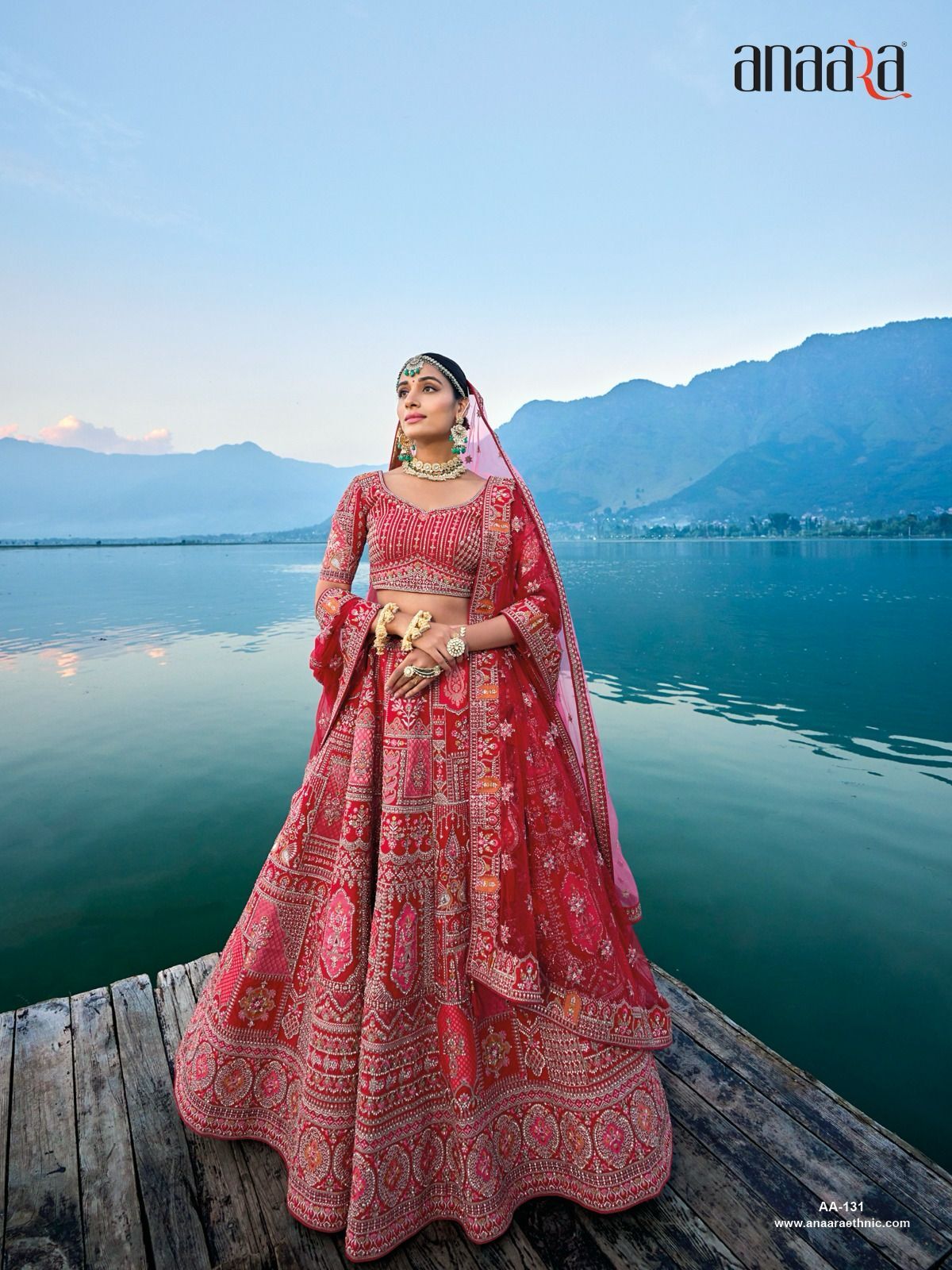 Tathastu Bridal Lehenga - Bridal Satin Short Sleeves Embroidered Lace & Sequins | Ethnic Indian Style Washable & Dry Cleanable