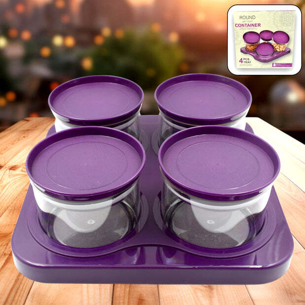 Airtight Plastic 4 Pc Storage Container Set - Application: Kitchen