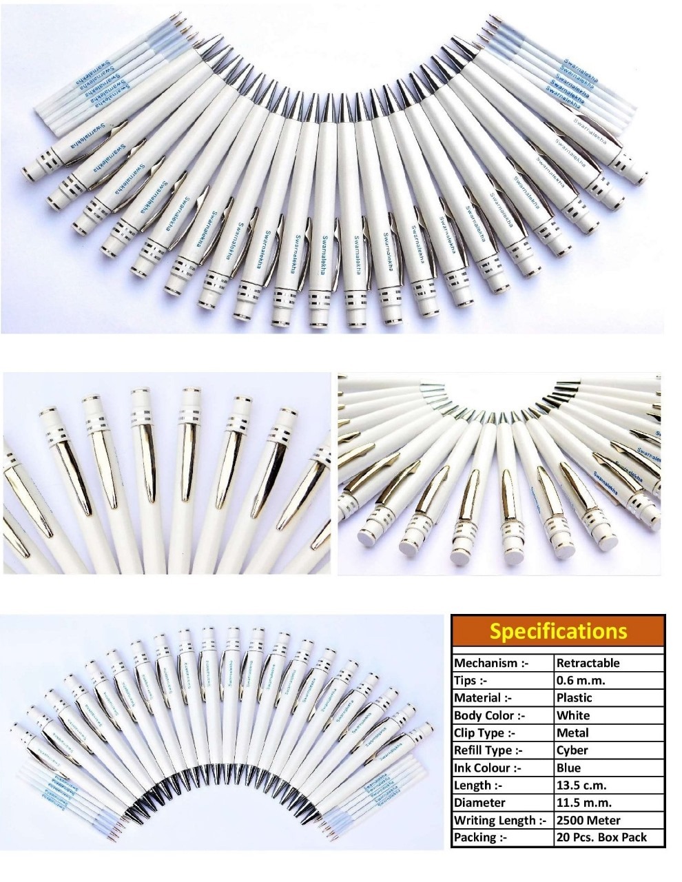 Ball Pen - Plastic Material, 14.5 Cm Length, Yellow Barrel Color | Blue Ink, Ballpoint Tip, Bulk Pack