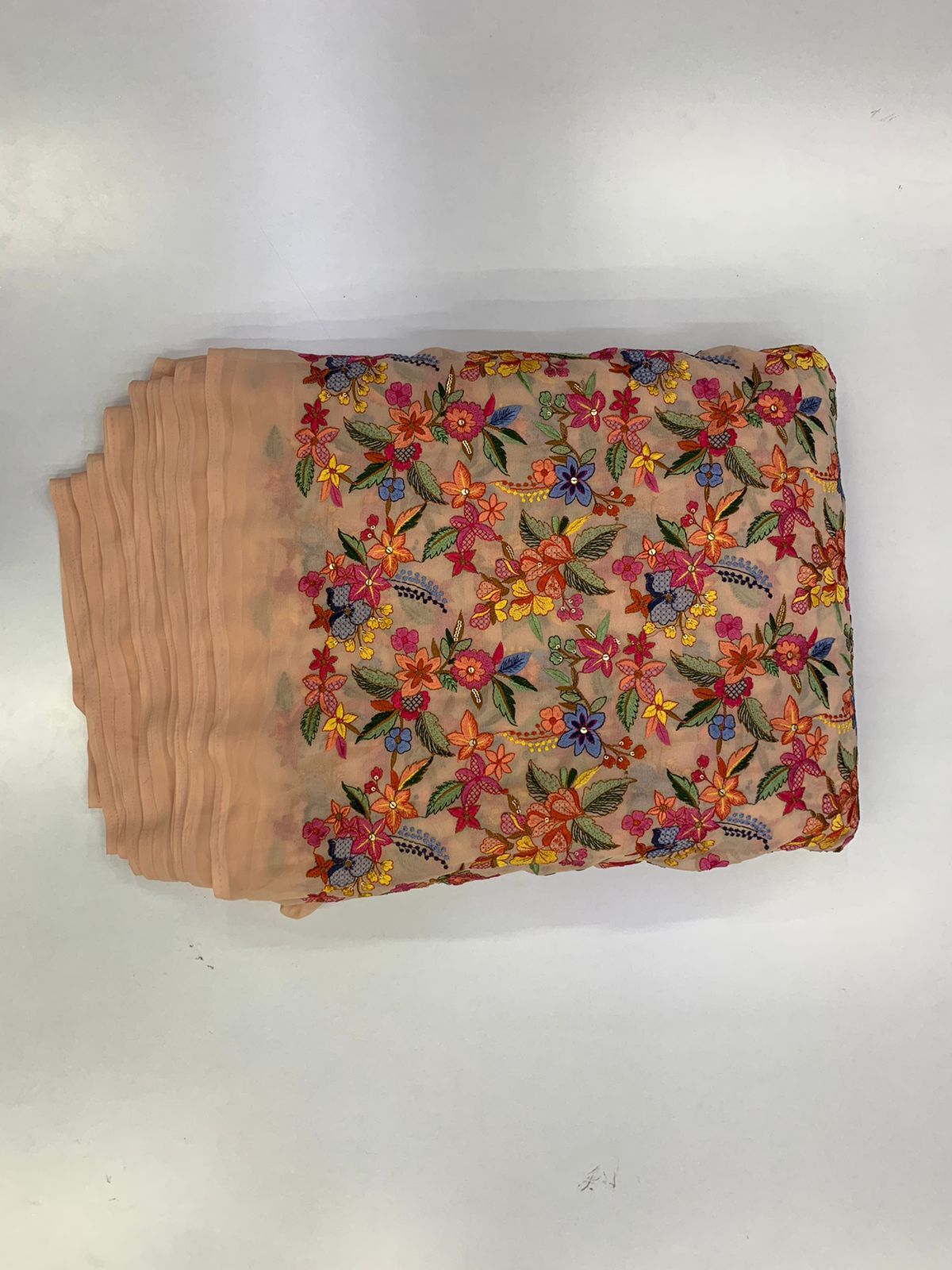 Poly Georgette Multicolor Fabric -1