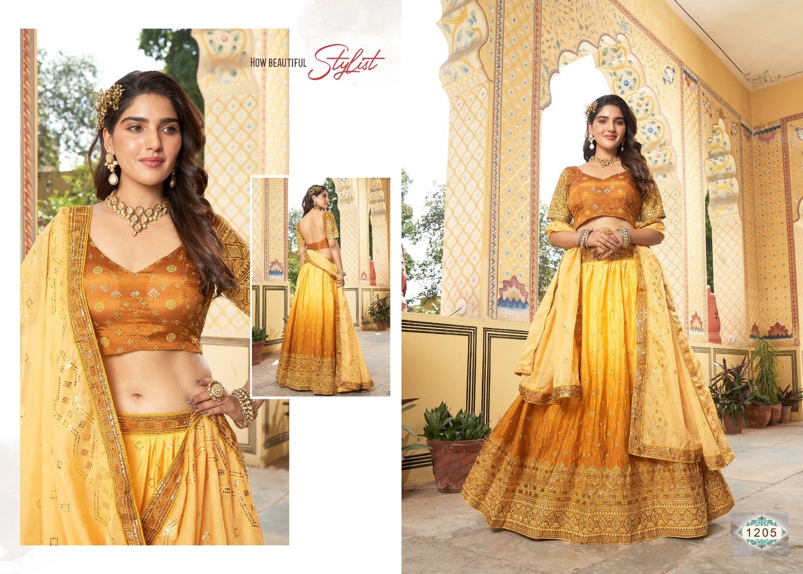 Lehenga 1 - Heeriye Series 1201-1205, Vibrant Colors With Intricate Embroidery And Flowy Design For Elegant Occasions