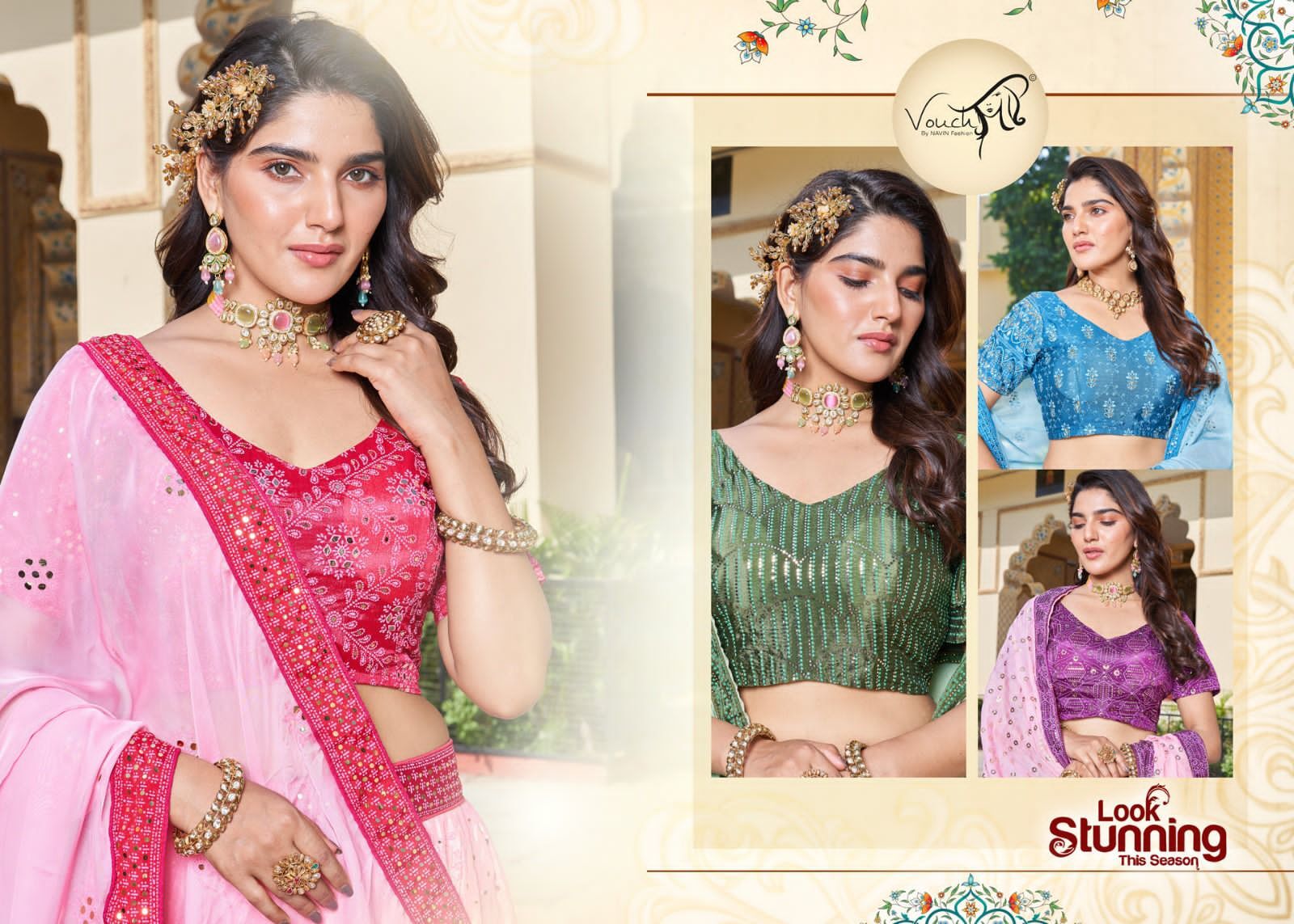 Lehenga 1 - Heeriye Series 1201-1205, Vibrant Colors With Intricate Embroidery And Flowy Design For Elegant Occasions