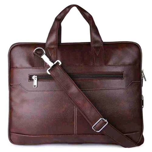 Leather Laptop Bag - High-Quality Leather, Unisex Design, Classic Brown Color | Stylish Handbag with Warranty for Professionals and Students