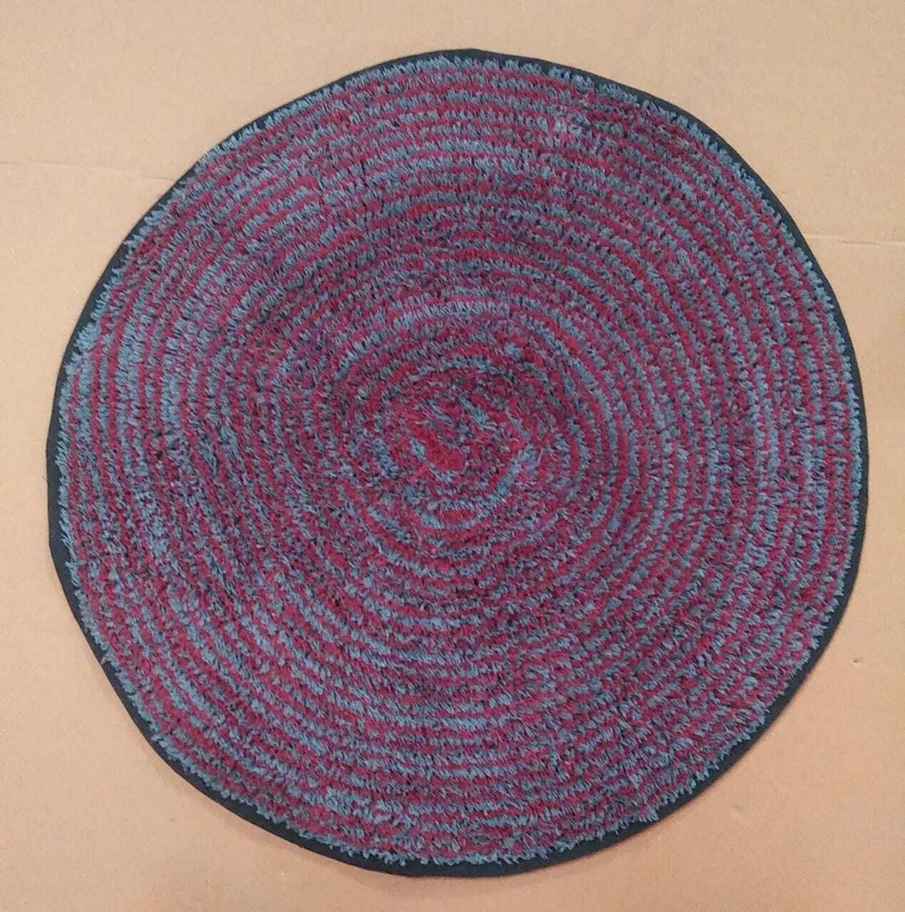 Round Striped Door Mats - Cotton 24x24 Inches Multi Colored | Quick Drying Washable Water Absorbent Anti Slip Customizable Design