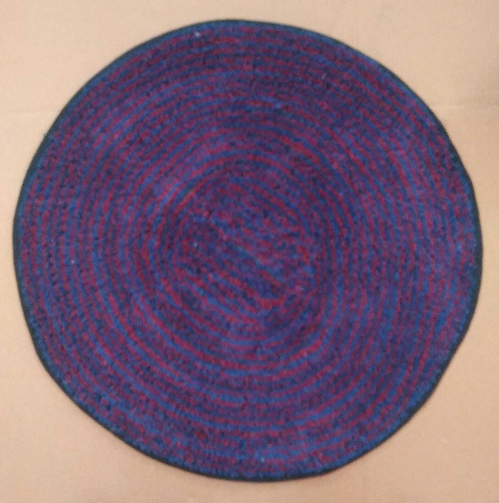 Round Striped Door Mats - Cotton 24x24 Inches Multi Colored | Quick Drying Washable Water Absorbent Anti Slip Customizable Design