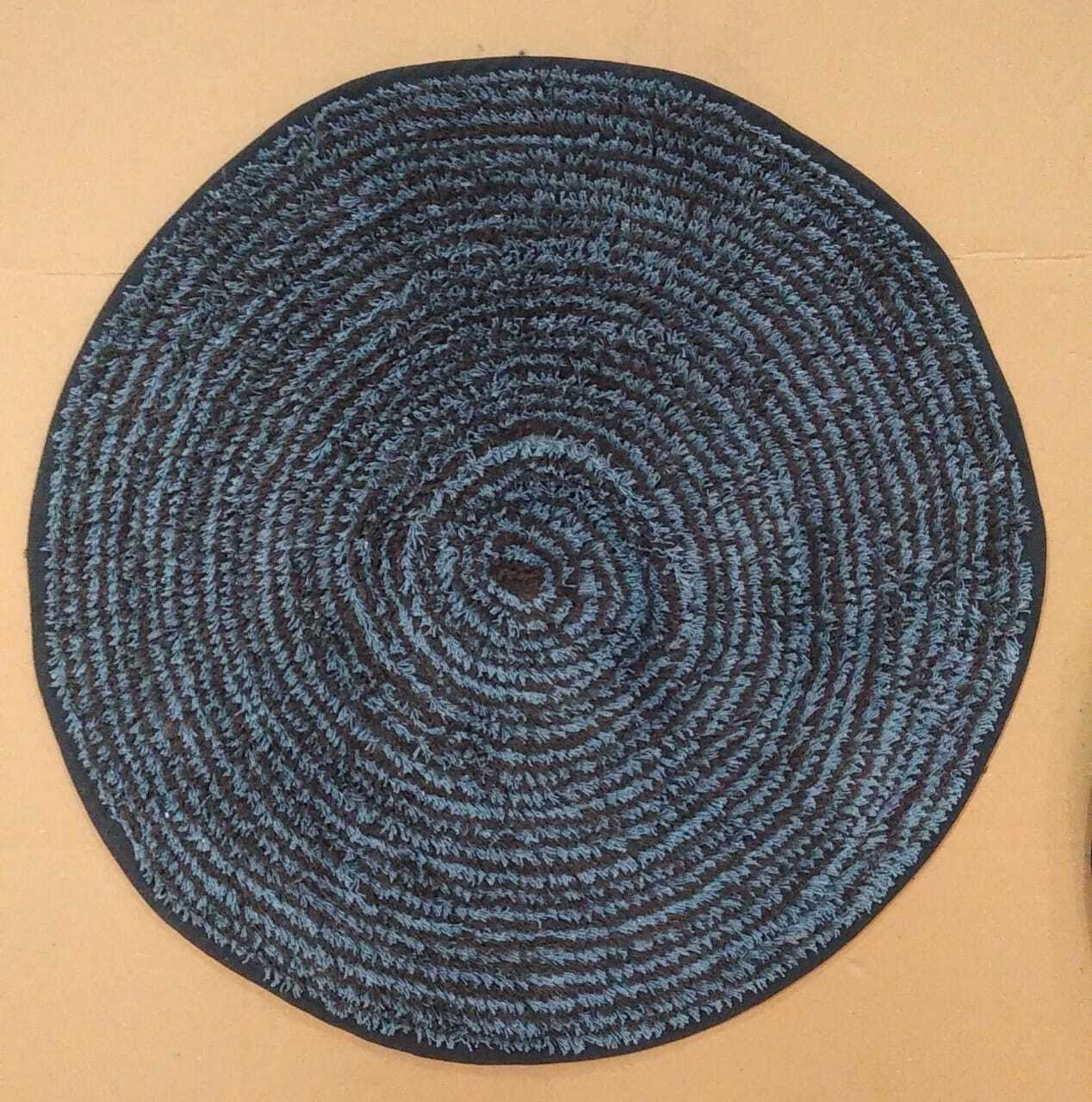 Round Striped Door Mats - Cotton 24x24 Inches Multi Colored | Quick Drying Washable Water Absorbent Anti Slip Customizable Design