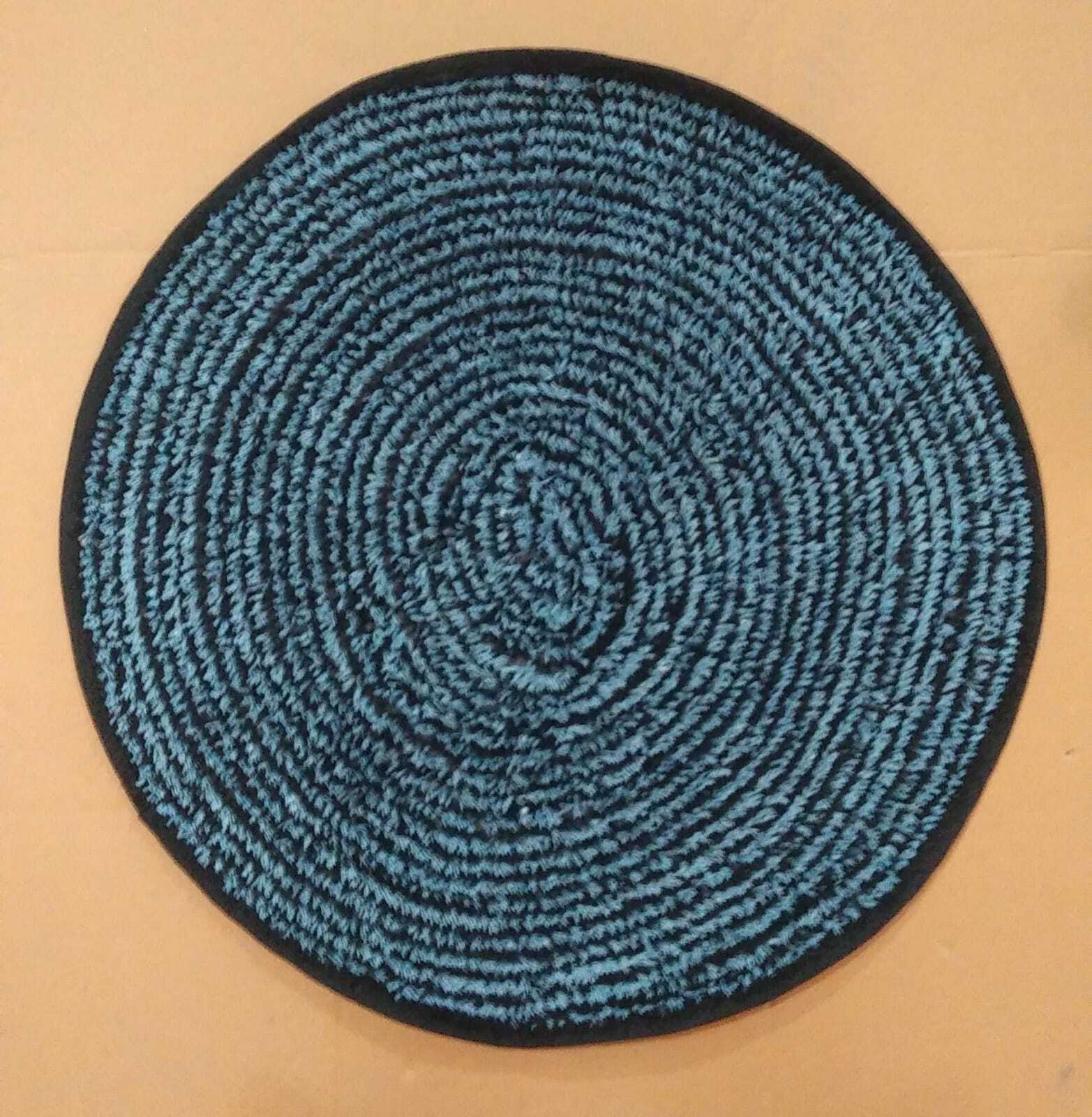 Round Striped Door Mats - Cotton 24x24 Inches Multi Colored | Quick Drying Washable Water Absorbent Anti Slip Customizable Design