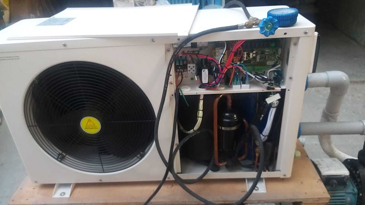 Swimming Pool Heat Pump - Pvc & Titanium Tube Material | White, 1-year Warranty, Efficient Heat Transfer For Pool Water