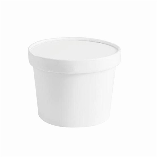 350ML सफेद पेपर टब (W) ढक्कन