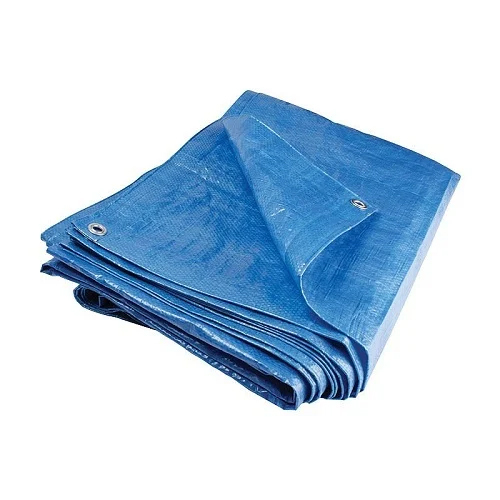 Blue Tarpaulin Sheet - HDPE Material, Custom Size, Printed Tent Style, Single Layered, Fiber Poles, Knitted Technique, Standard Design - Versatile Canopy Solution