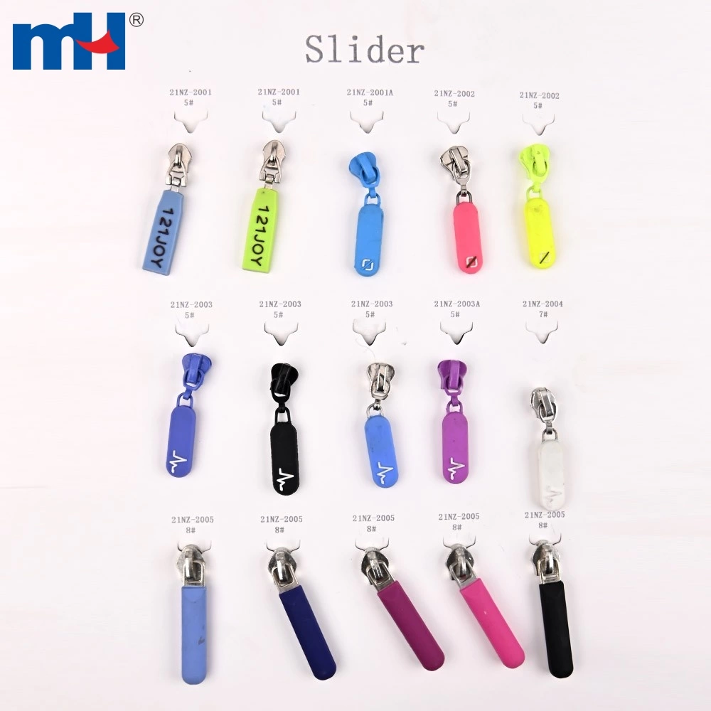 Zipper Slider With Rubber Decorative Puller Colored Zipper Slider Zip Head With Zip Pull