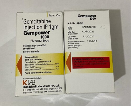 Gempower 1000 Injection - Liquid Form, Cancer Treatment for Non-Small Cell Lung Cancer, Breast Cancer, Pancreatic Cancer, Urinary Bladder Cancer, Ovarian Cancer | Administered by Qualified Medical Professional, Dosage as Directed, Regular Blood Tests Required for Monitoring