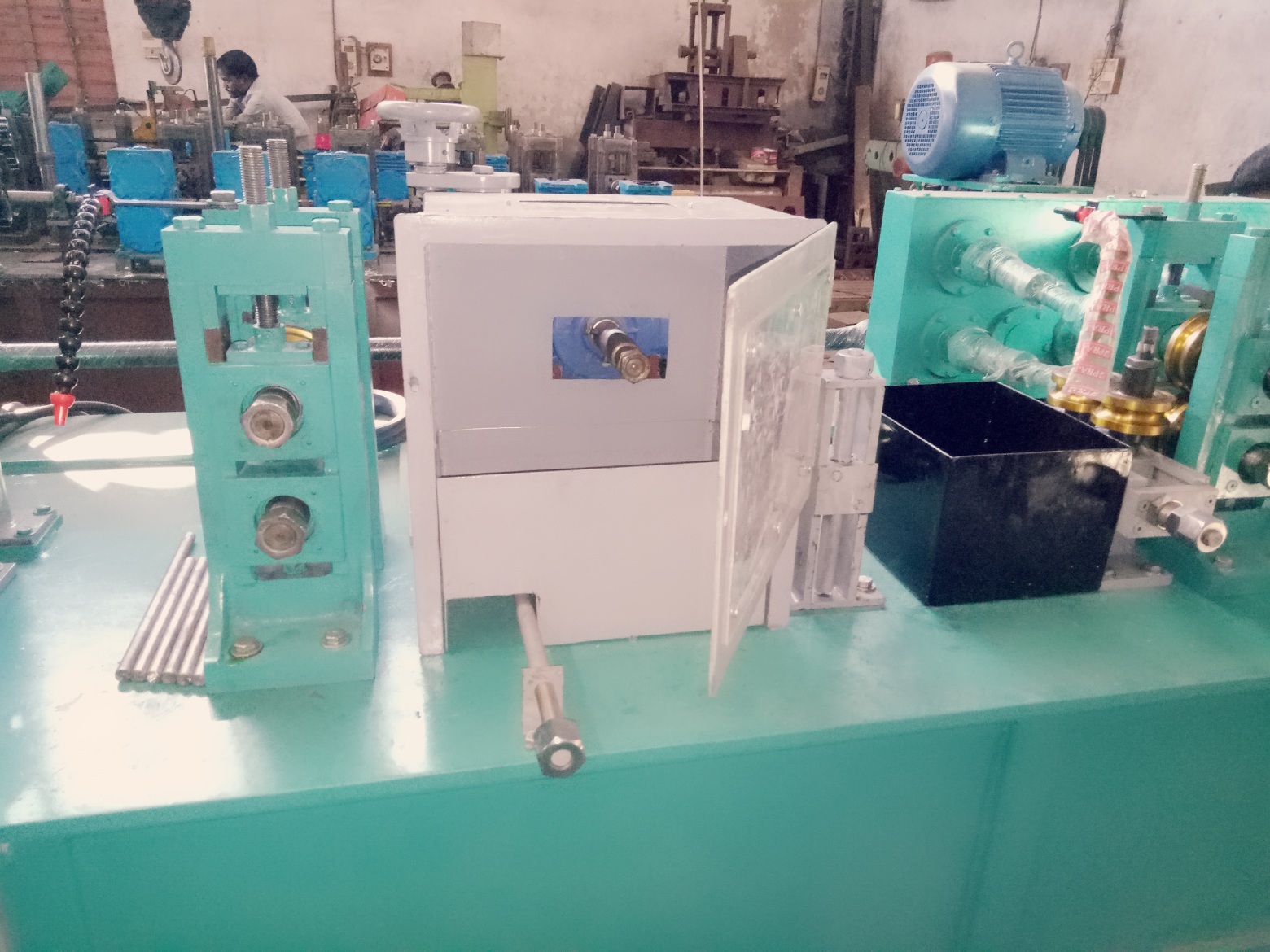 Blue Industrial Stainless Steel Tube Mill Machine