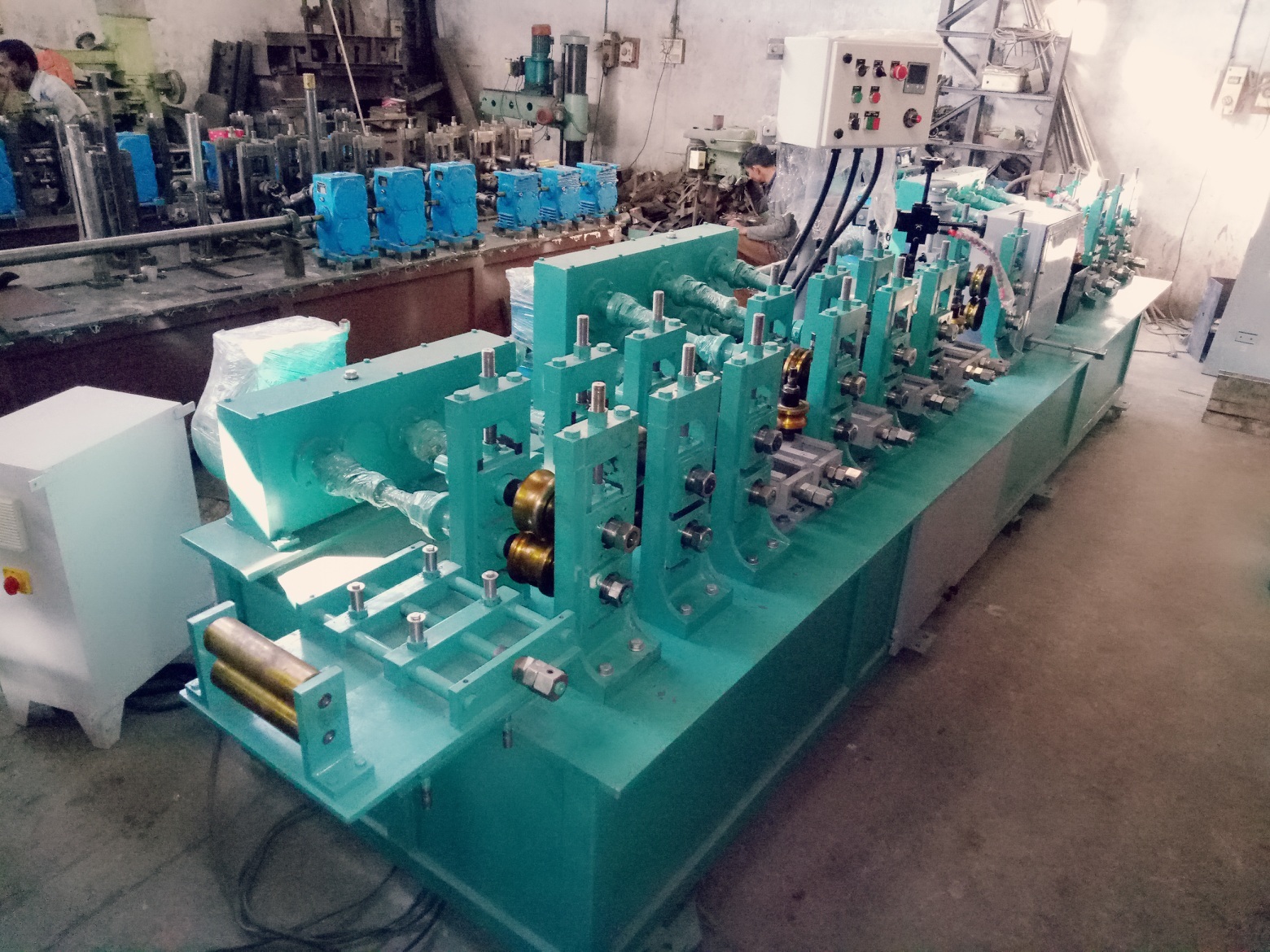 Blue Industrial Stainless Steel Tube Mill Machine
