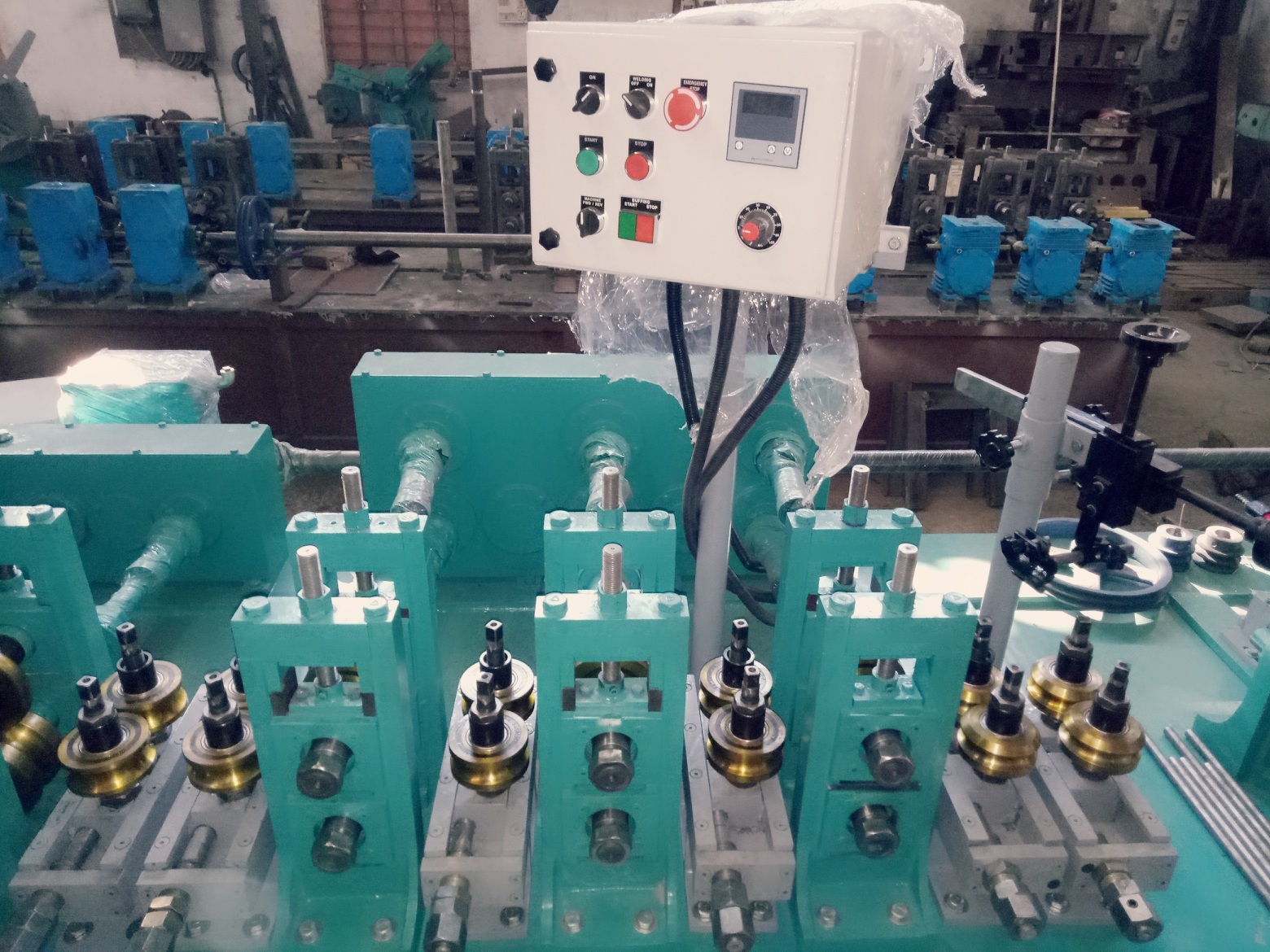 Blue Industrial Stainless Steel Tube Mill Machine