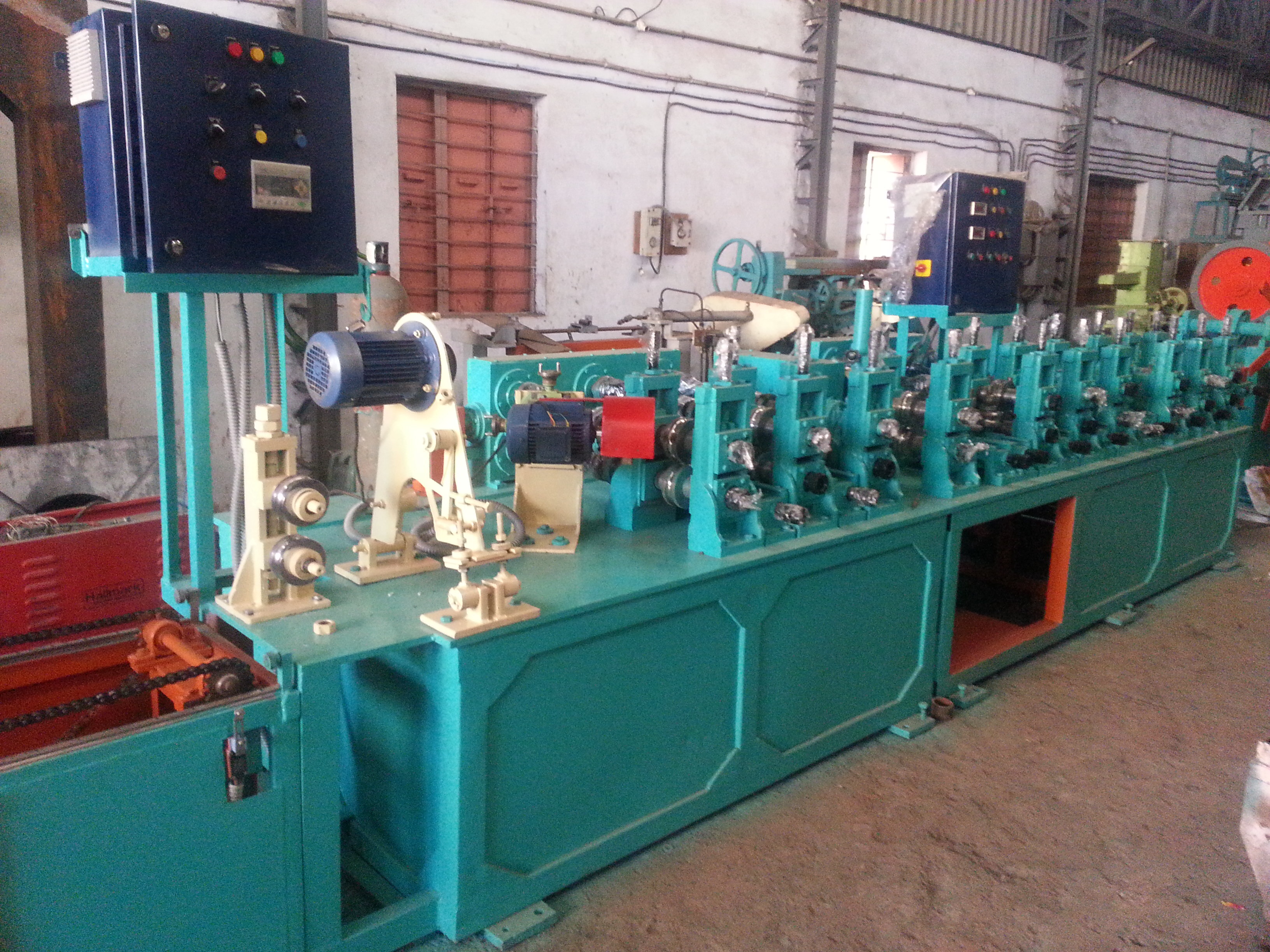 Blue Industrial Stainless Steel Tube Mill Machine