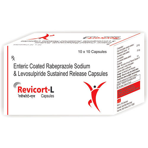 Enteric Coated Rabeprazole Sodium And Levosulpiride Sustained Release Capsules - 10 x 10 Capsules, Suitable For All Ages, Reduces Stomach Acid, Improves Gastric Emptying