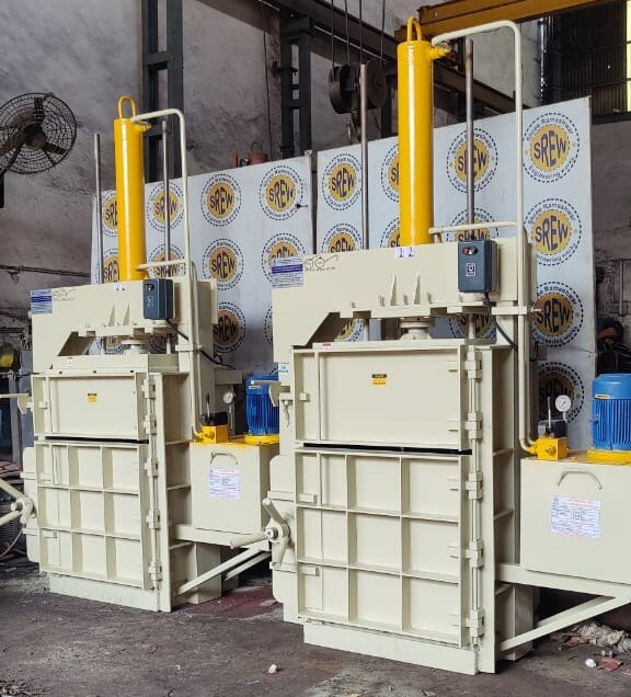 Single Box Hydraulic Baling Press Machine - Color: Blue