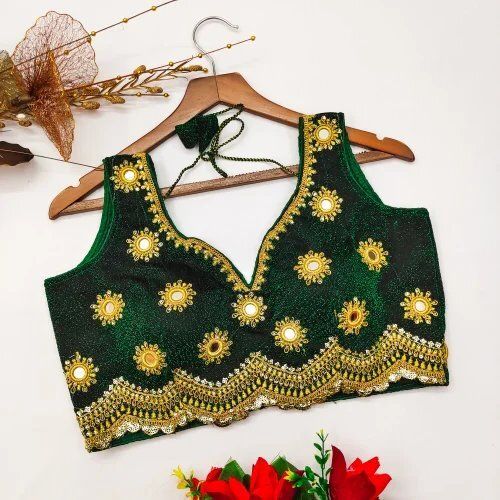 Dark Green Simmer Blouses For Women