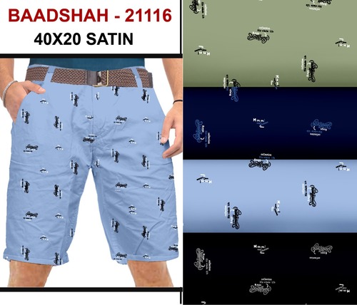 Baadshah 40 x 20 Bermuda Satin 21116 - Satin Heavy Fabric, Military Print, Multicolor | Bermuda Shorts for Boys