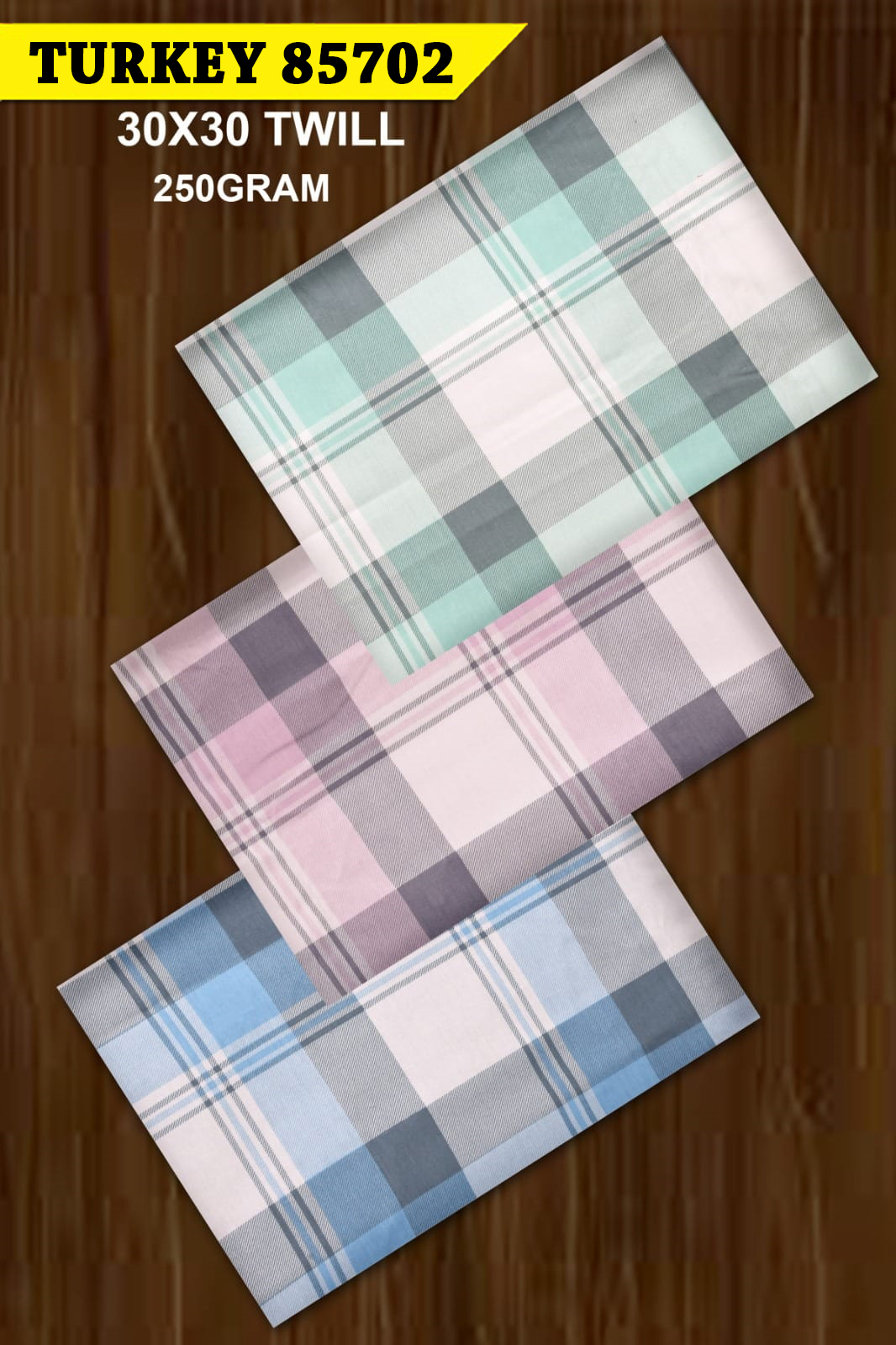 Cotton Shirt Fabric - 30x30 Twill Weave, Premium Multicolor Checkered Design