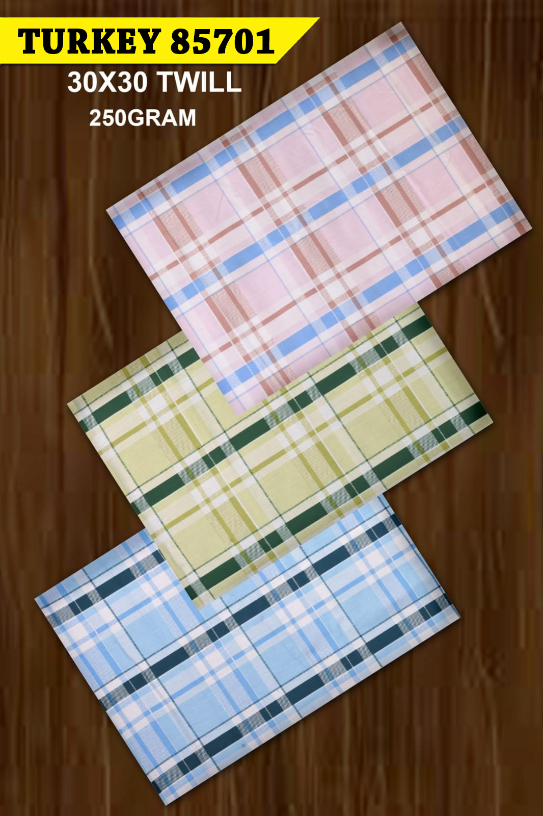 Cotton Shirt Fabric - 30x30 Twill Weave, Premium Multicolor Checkered Design