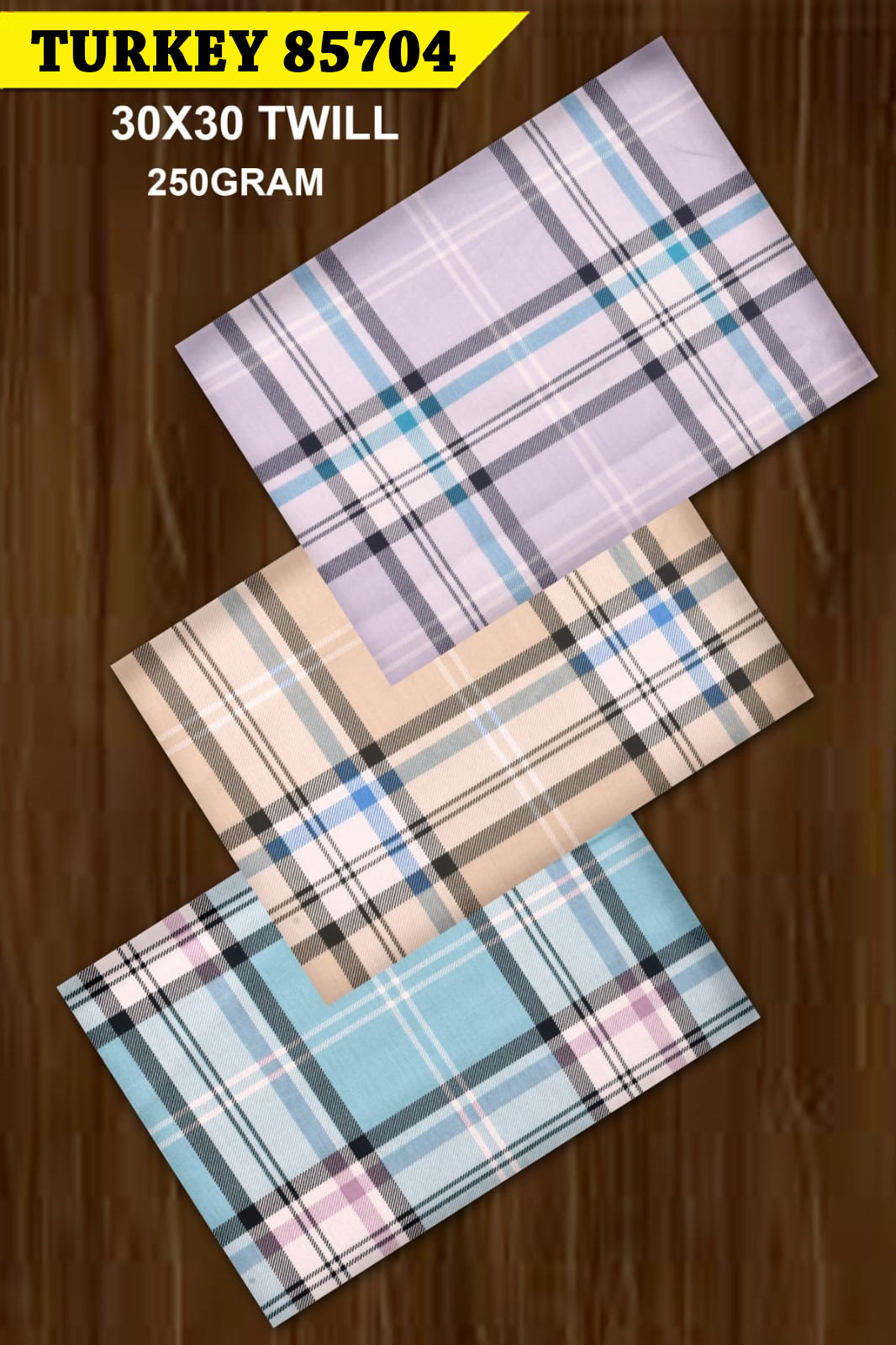 Cotton Shirt Fabric - 30x30 Twill Weave, Premium Multicolor Checkered Design