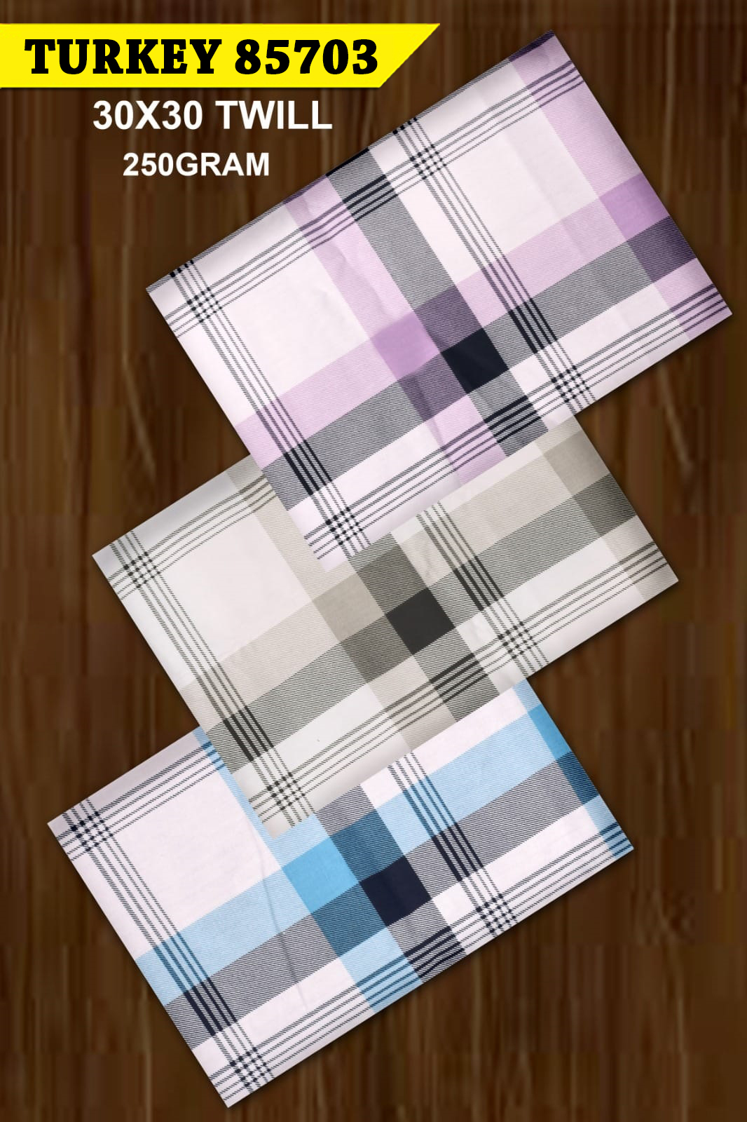 Cotton Shirt Fabric - 30x30 Twill Weave, Premium Multicolor Checkered Design