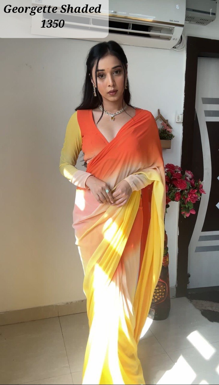 Ready To Wear Sarees - Color: Multi Color