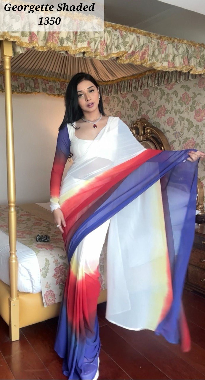 Ready To Wear Sarees - Color: Multi Color