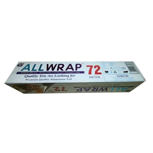72 Meter Premium Quality Aluminium Foil Roll - Customized Size, Silver Color | Soft Hardness, 72 Meter Length, Superior Soft Temper