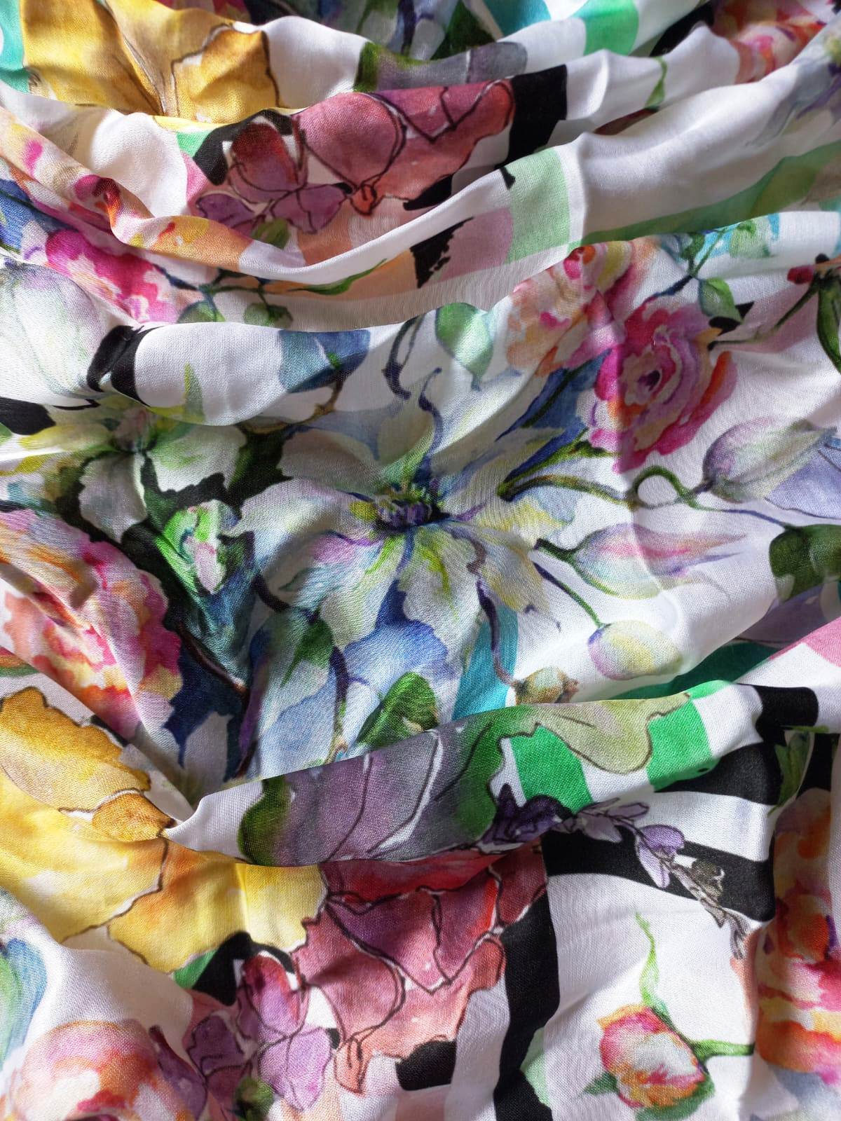 Modal Satin Printed Fabric For Your Garments Creation