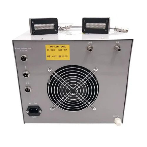 Led Lamp With Chiller For Uv Flat Machine - Adjustable Height, Grey Color | Ideal For Printing Applications