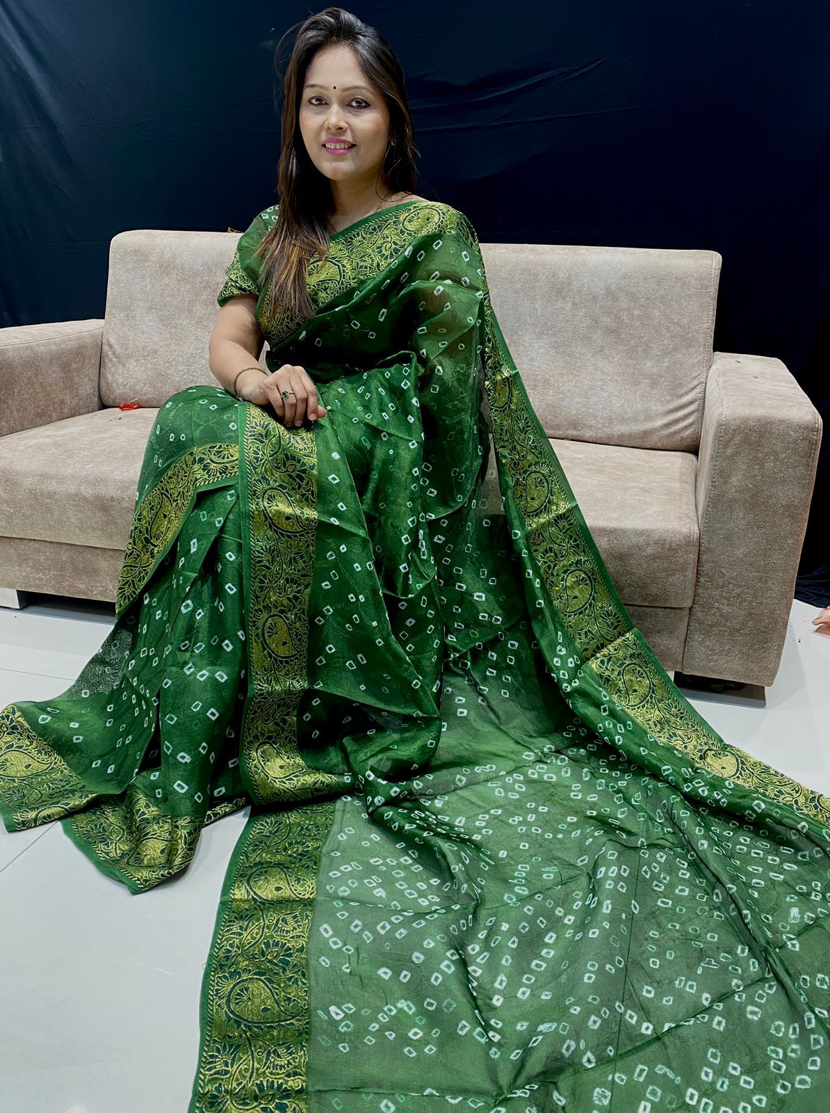 Fashionable Bandhani Saree