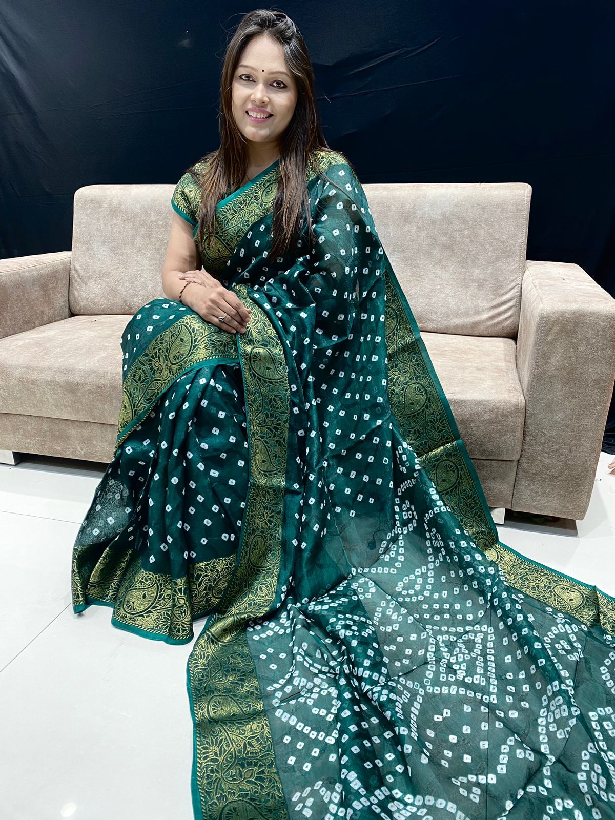 Fashionable Bandhani Saree