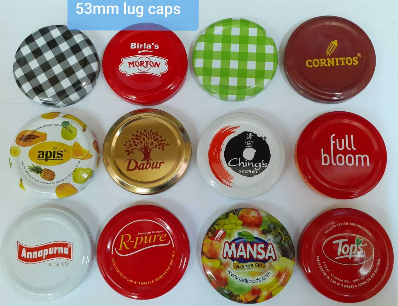 Printed 53mm Lug Caps - Color: Any Color