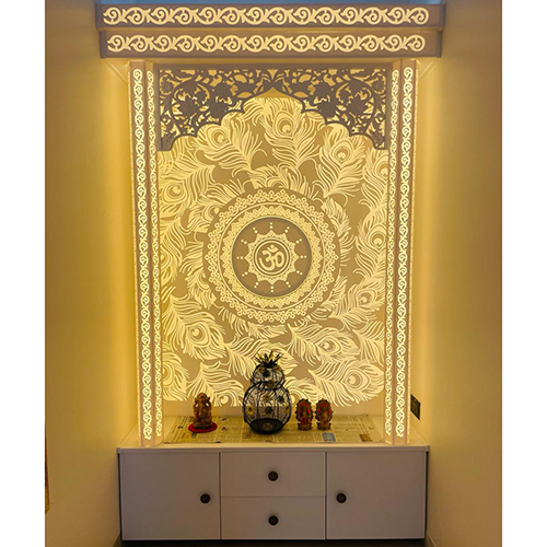 Easy To Clean 4X7 Feet Corian Mandir