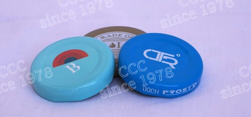 Printed 43mm Half Twist Lug Cap - Tinplate, 43mm Size, Any Color | Coated with Anti-Corrosive Lacquers, Food Grade Plastisol Liner for Leakage Control