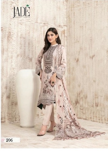 Jade Bin Saeed Vol-2 Dress Material - Pure Heavy Lawn Cotton | Top & Bottom: 2.50 MTR & 2.00 MTR, Dupatta: Pure Cotton - 2.25 MTR, Elegant Fabric
