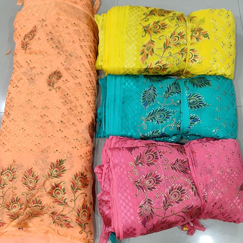 Stain & Wrinkle Resistant Brasso Saree Fabric