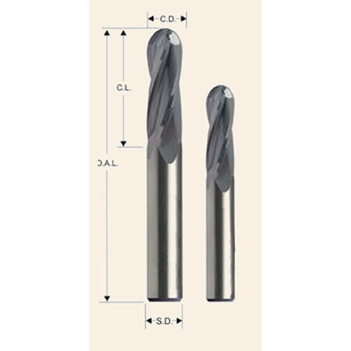 Four Flute Solid Carbide Ball Nose Bits