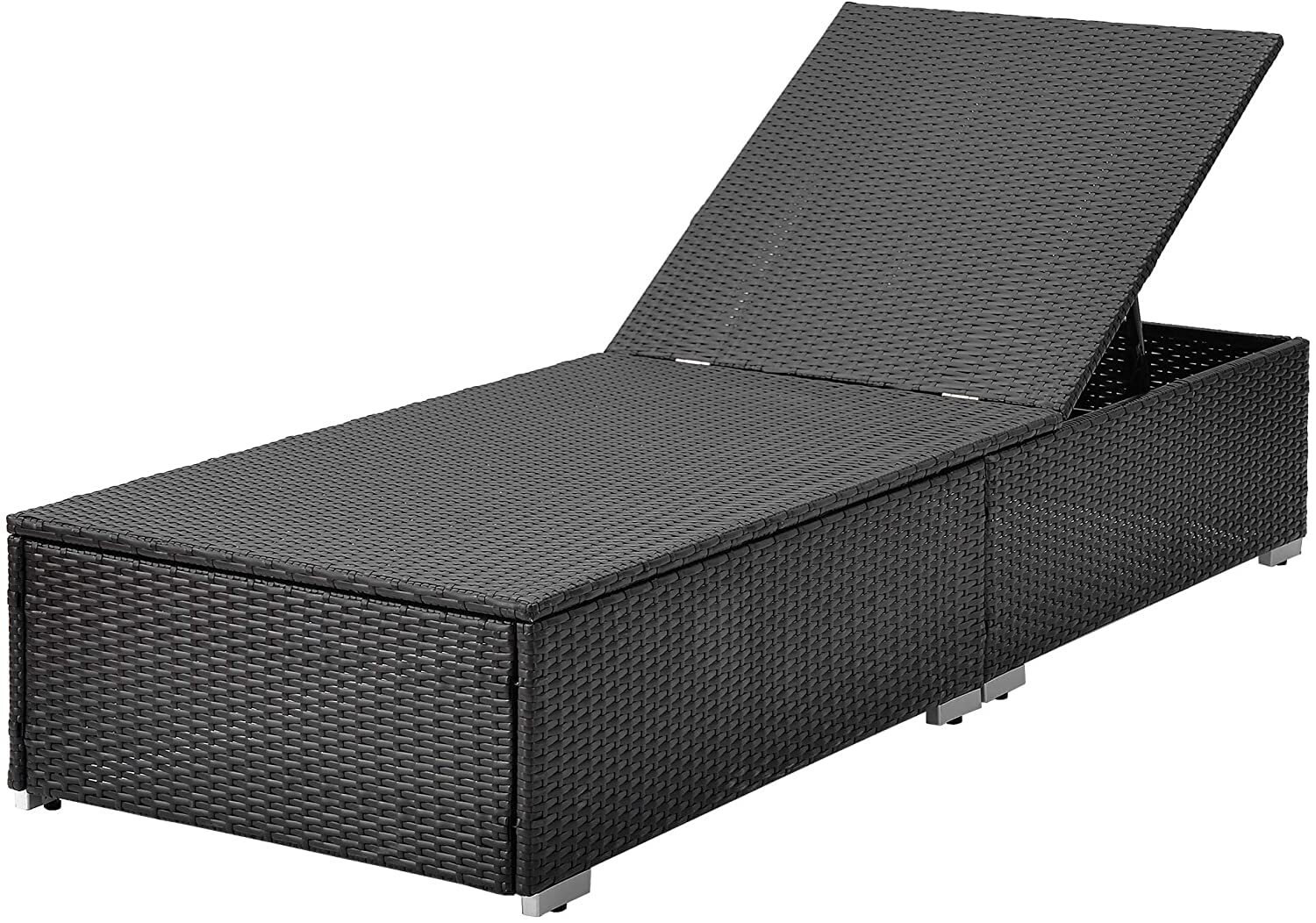 Prime Pigeon Poolside Lounger - Premium Rattan & Heavy-duty Iron Frame | Adjustable 4-position Recline, Waterproof Cushion, Eco-friendly & Uv Resistant