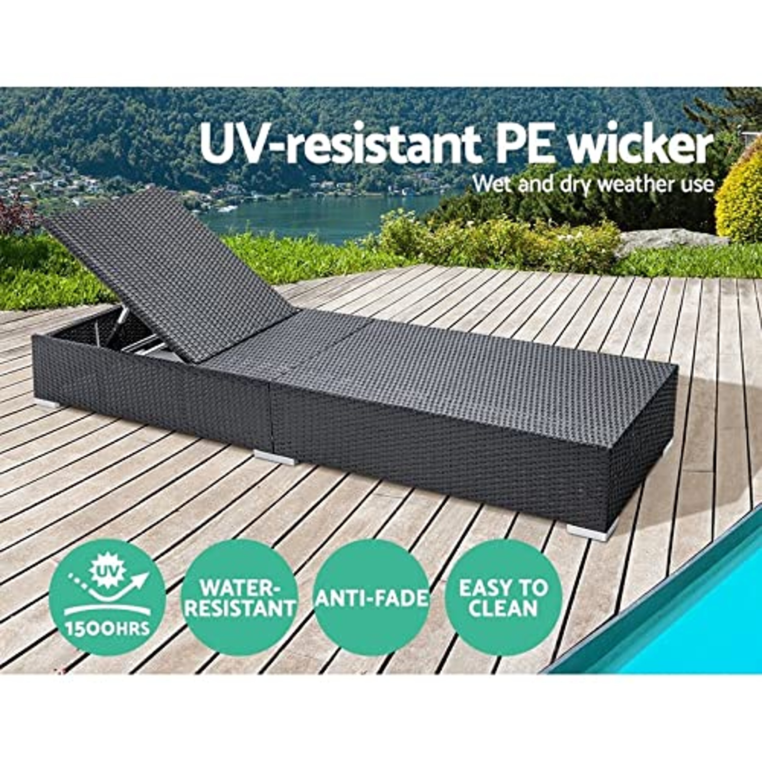 Rattan Poolside Lounger Application: Swimming Pool