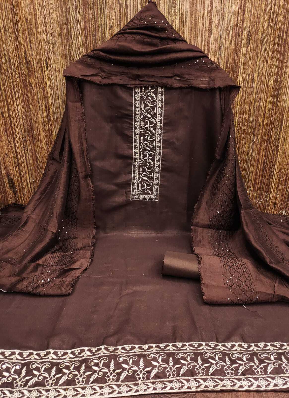 Seqwance Embrodory Dress Material - Bust Size: Free Size